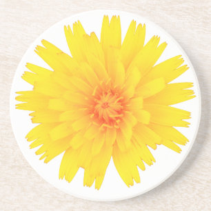 En Grès Dessous de verre de fleurs jaunes