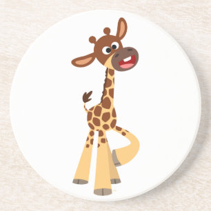 En Grès Dessous de verre de Giraffe Bébé Cartoon mignonne
