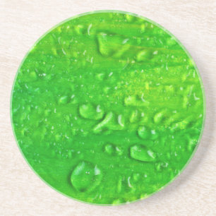 En Grès Dessous de verre de gouttes d'eau verte