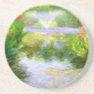 En Grès Dessous de verre de jardin de l'eau de Monet