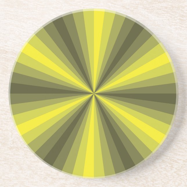 En Grès Dessous de verre de jaune d'illusion optique (Devant)