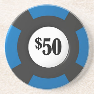 En Grès Dessous de verre de jeton de poker