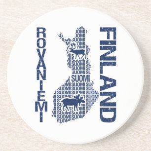 En Grès DESSOUS DE VERRE DE LA CARTE FINLANDAISE - Rovanie