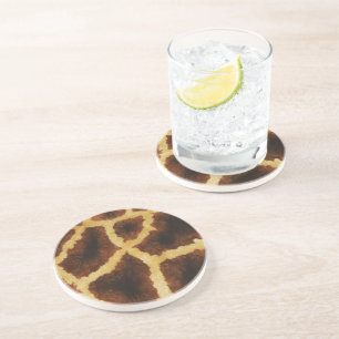 En Grès Dessous de verre de la peau de girafe