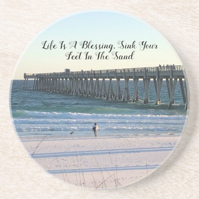 En Grès Dessous de verre de la souris Seafoam (Devant)