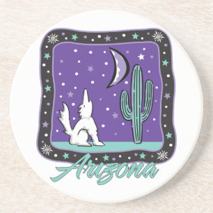 En Grès Dessous de verre de l'Arizona Coyote