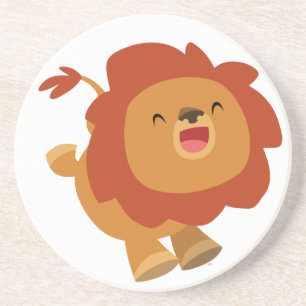 En Grès Dessous de verre de Lion de dessin animé mignon