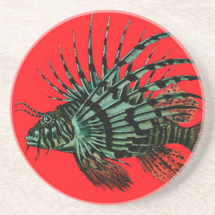 En Grès Dessous de verre de Lion Fish