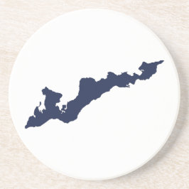 En Grès Dessous de verre de logo d'île de Fisher - marine
