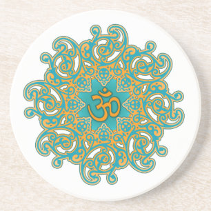 En Grès Dessous de verre de mandala de l'OM