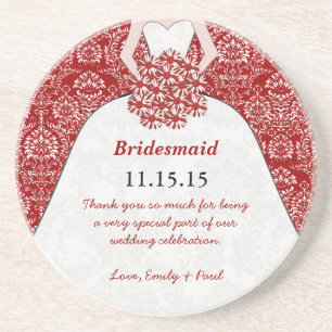 En Grès Dessous de verre de Mariage de Bridesmaid