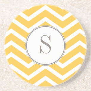 En Grès Dessous de verre de monogramme de Chevron