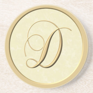 En Grès Dessous de verre de monogramme - lettre D