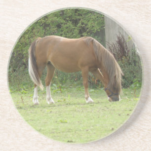 En Grès Dessous de verre de pâturage de Cheval Brown de ch