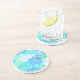 En Grès Dessous de verre de pierre des coquillages