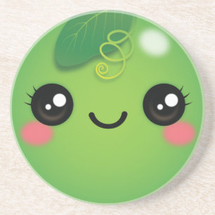 En Grès Dessous de verre de pois de Kawaii