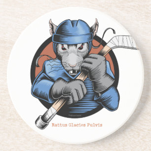 En Grès Dessous de verre de rat de hockey