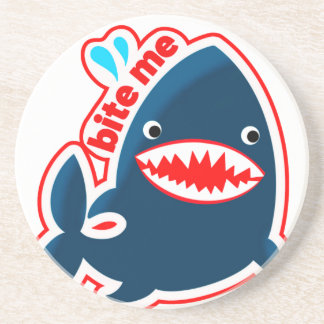 En Grès Dessous de verre de requin Bite Me