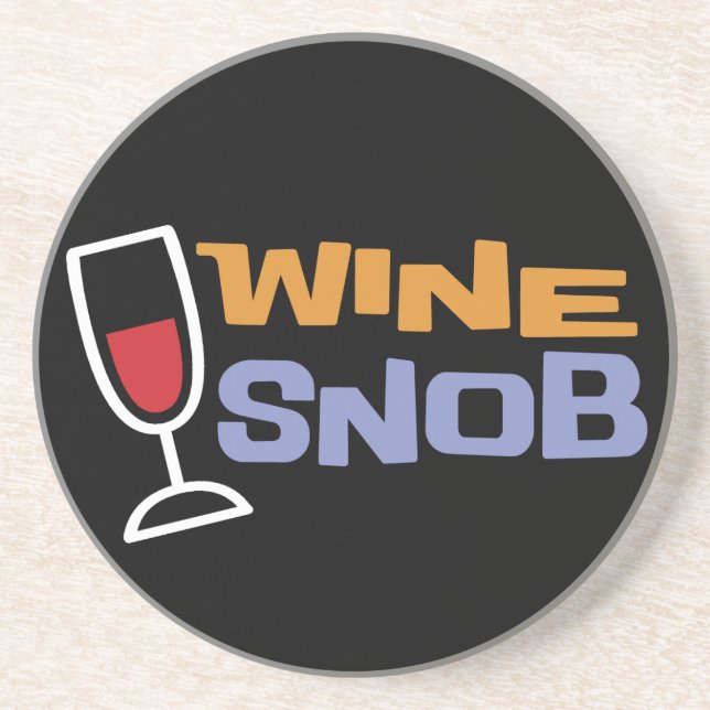 En Grès Dessous de verre de snob de vin (Devant)