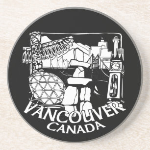 En Grès Dessous de verre de souvenirs de Vancouver Totem P