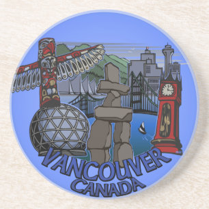 En Grès Dessous de verre de souvenirs de Vancouver Totem P