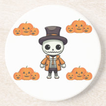 Dessous de verre de squelette d'Halloween