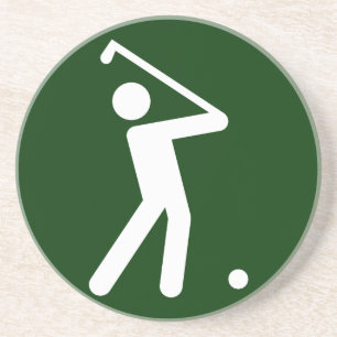 En Grès Dessous de verre de symbole de golf