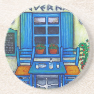 En Grès Dessous de verre de Taverna grecque par Lisa Loren