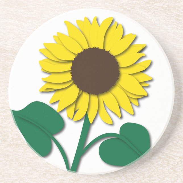En Grès Dessous de verre de tournesol (Devant)