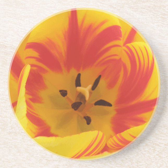 En Grès Dessous de verre de tulipe fière (Devant)