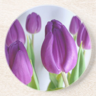 En Grès Dessous de verre de tulipe pourpre