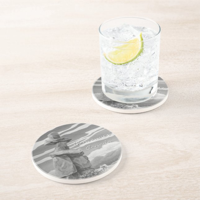 En Grès Dessous de verre de Vancouver Personnalisé Vancouv (Côté)