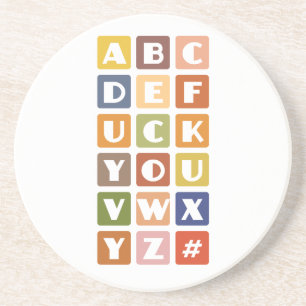 En Grès Dessous de verre des alphabets coquins