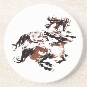 En Grès Dessous de verre des Chevaux sauvages