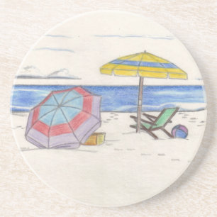 EN GRÈS DESSOUS DE VERRE DES PARASOLS DE PLAGE