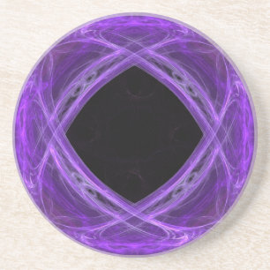 En Grès Dessous de verre des tourbillons violets creux