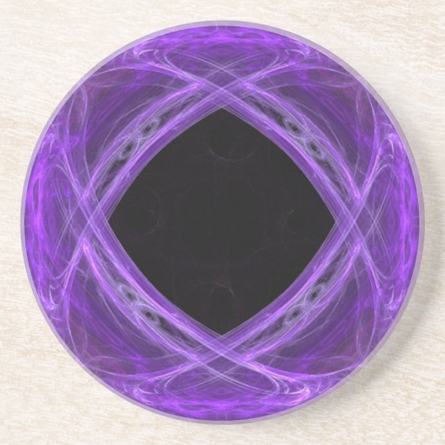 En Grès Dessous de verre des tourbillons violets creux (Devant)