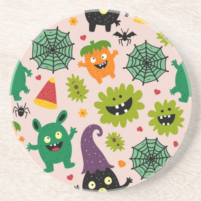 En Grès Dessous de verre d'Halloween (Devant)