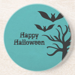 En Grès Dessous de verre d'Halloween Eerie Bats, Aqua