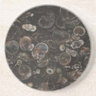 En Grès Dessous de verre d'impression de roches polies (Ag