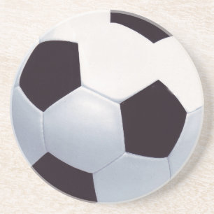 En Grès dessous de verre du ballon de football 3D