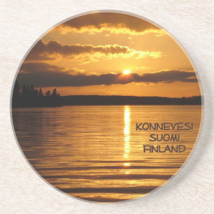 En Grès Dessous de verre du coucher de soleil de Konnevesi