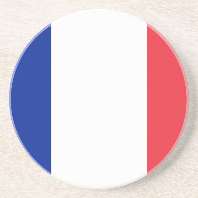 En Grès Dessous de verre du drapeau de la France (Devant)