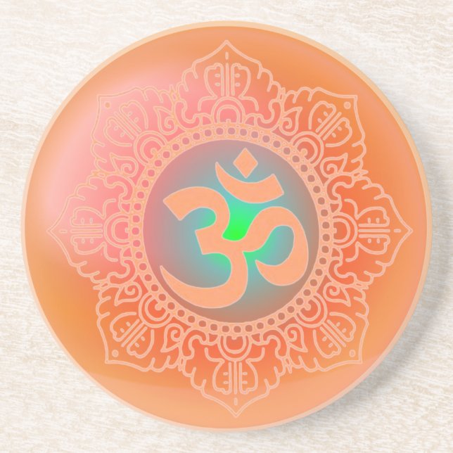 En Grès DESSOUS DE VERRE du symbole OM (Devant)
