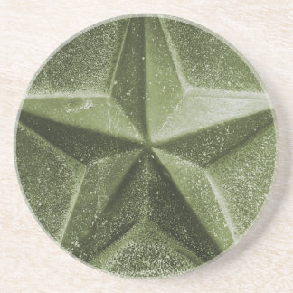 En Grès dessous de verre ÉTOILE VERT/OLIVE