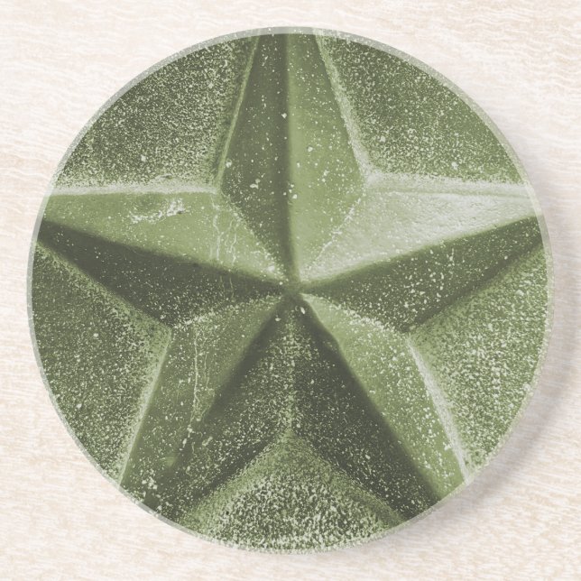 En Grès dessous de verre ÉTOILE VERT/OLIVE (Devant)