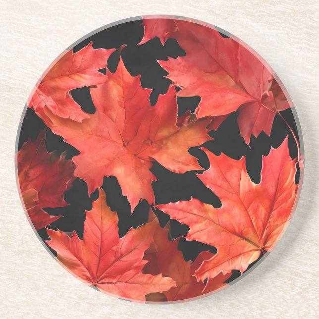 En Grès Dessous de verre Feuille d'érable (Devant)