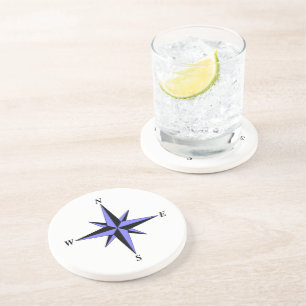 En Grès Dessous de verre Flèche nord bleue