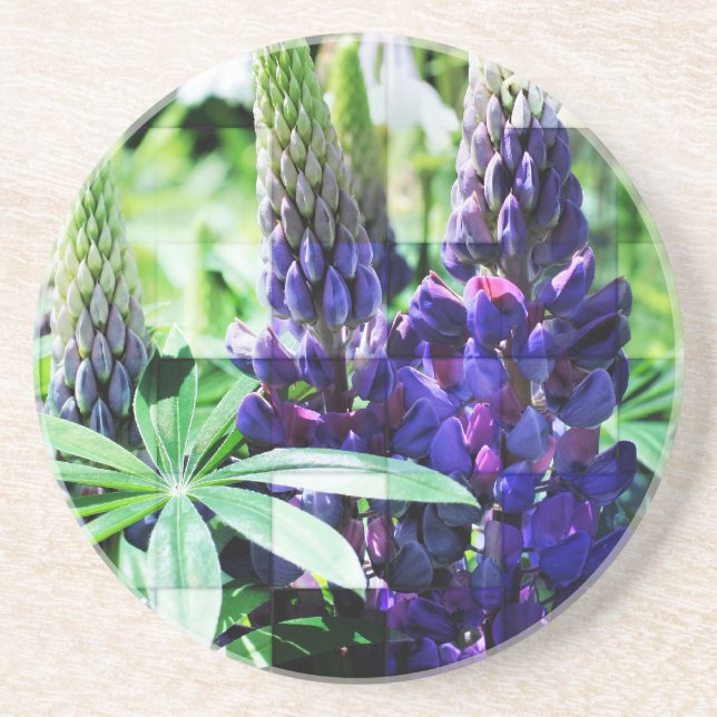 En Grès Dessous de verre Floral Lupine violet (Devant)