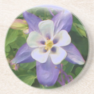 En Grès Dessous de verre floraux de Columbine